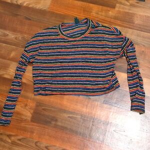 Wild Fable Striped  Crop Top Sweater